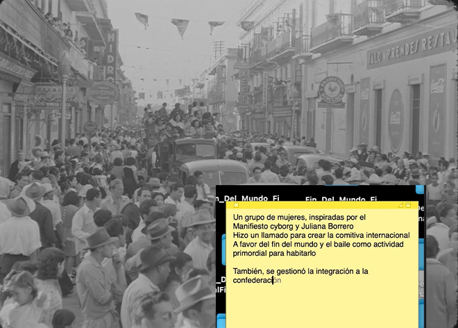 Sindicato del fin del mundo, práctica experimental, Sobre la fiesta y sus políticas del goce, docsmx, 2025